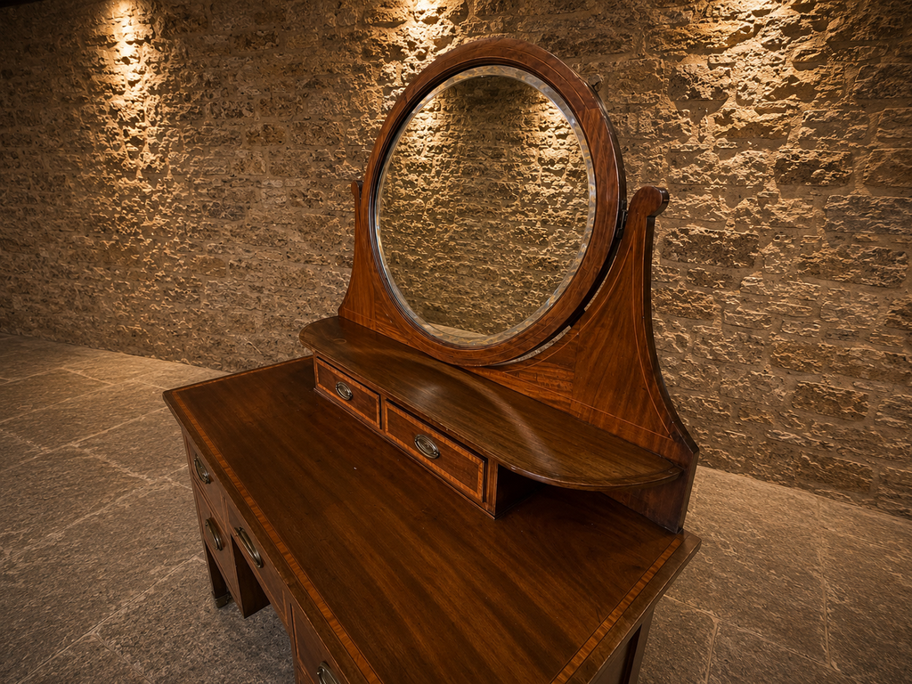 Antique Edwardian Mahogany Dressing Table with Original Swing Mirror c.1910