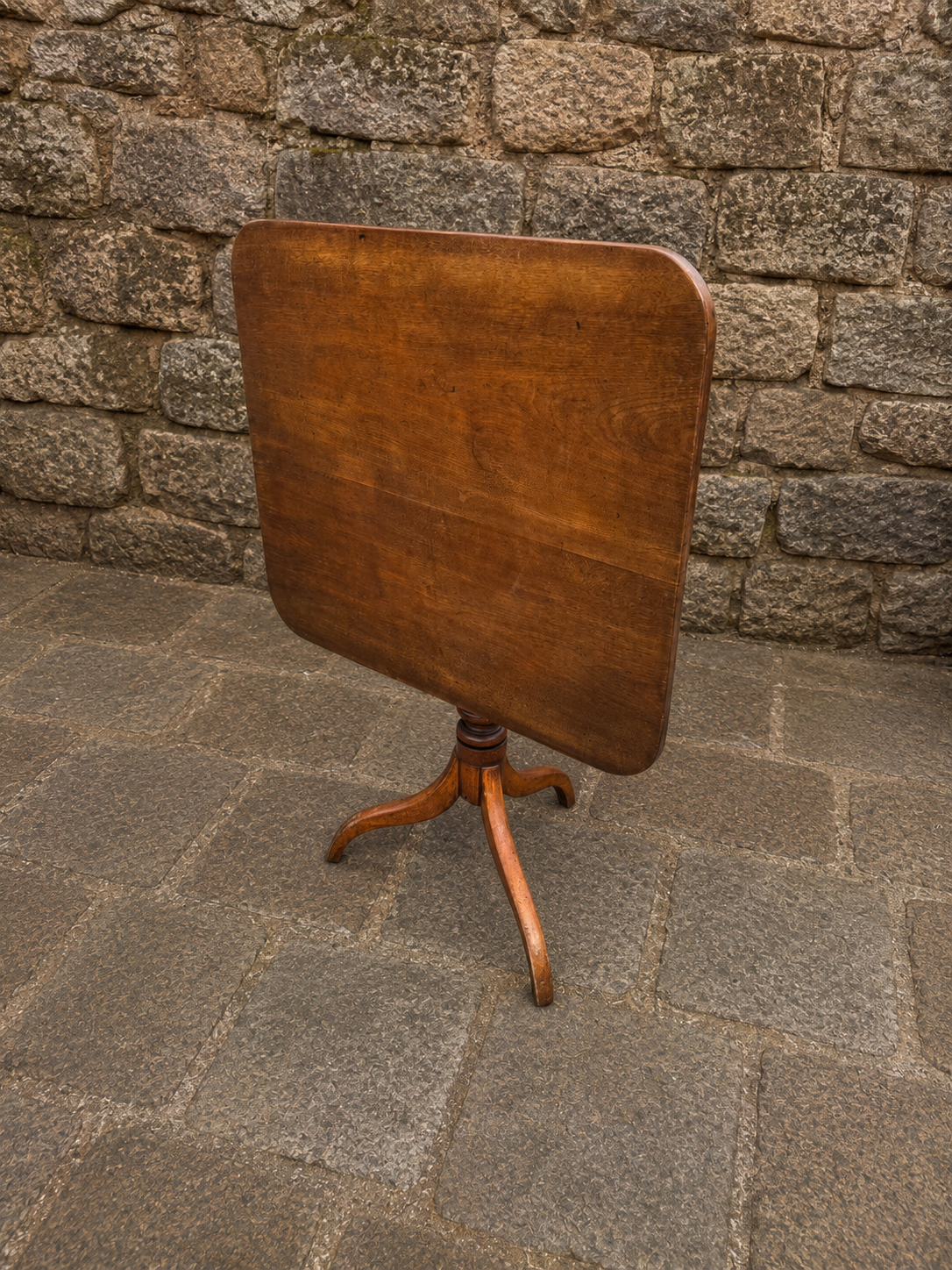 Antique Georgian Style Oak Tilt Top Tripod Table