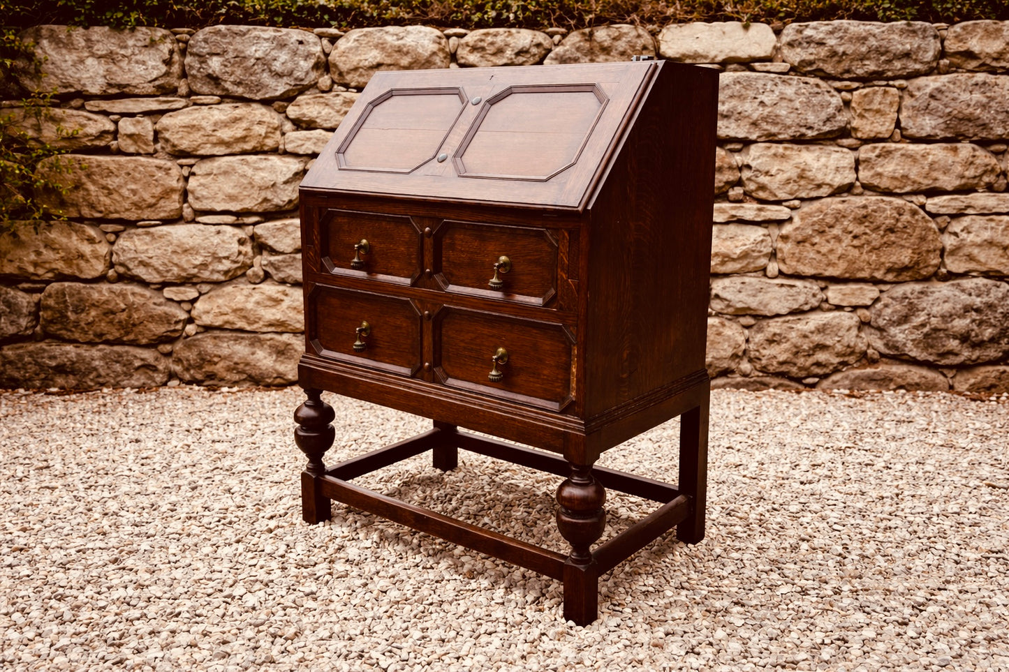 Early 20th Century Oak Bureau Desk, Vintage Writing Bureau with Fall Front, Antique Style Secretary Desk, Period Oak Home Office Desk