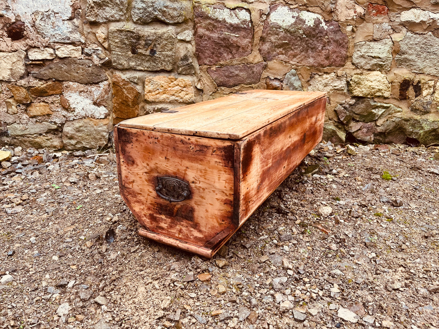 Vintage Rustic Wooden Storage Trunk (c.1920–1940)