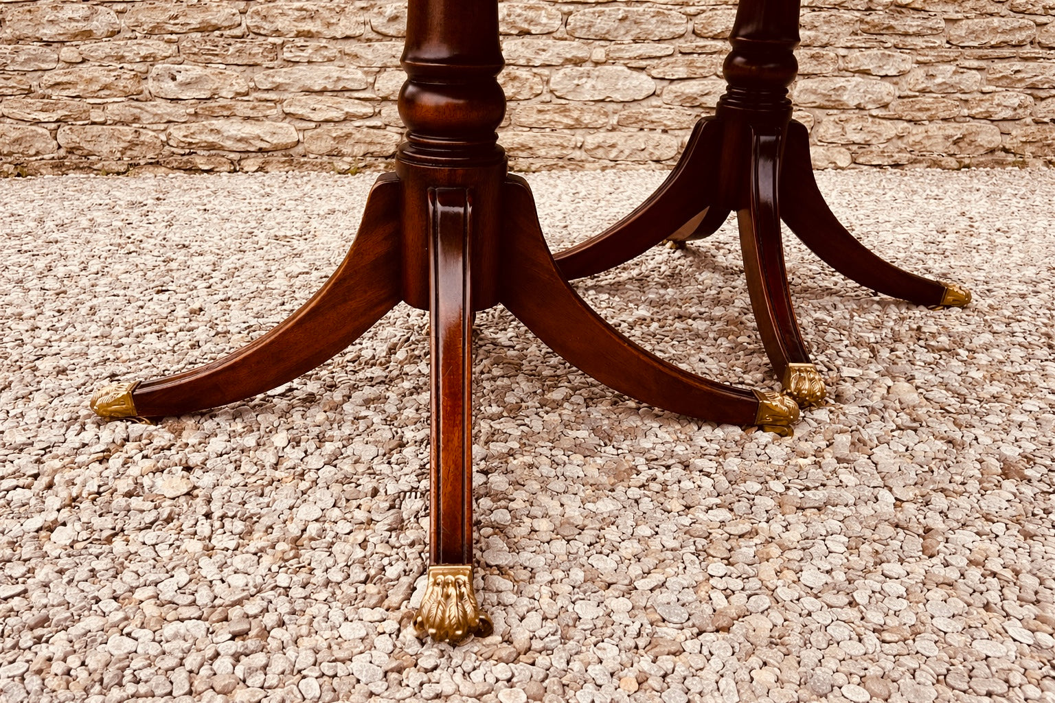 Georgian Style Twin Pedestal Extending Dining Table, Mahogany, Seats 8–12, Regency Revival (1940s–1950s)