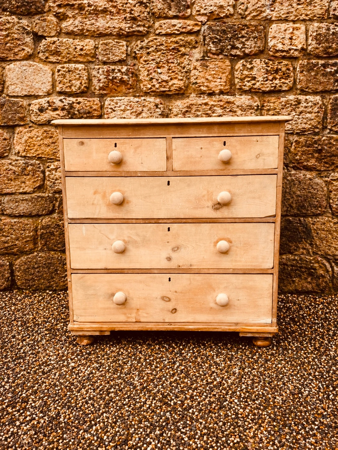 Antique Pine Chest of Drawers – Victorian 2 Over 3 Drawer Dresser
