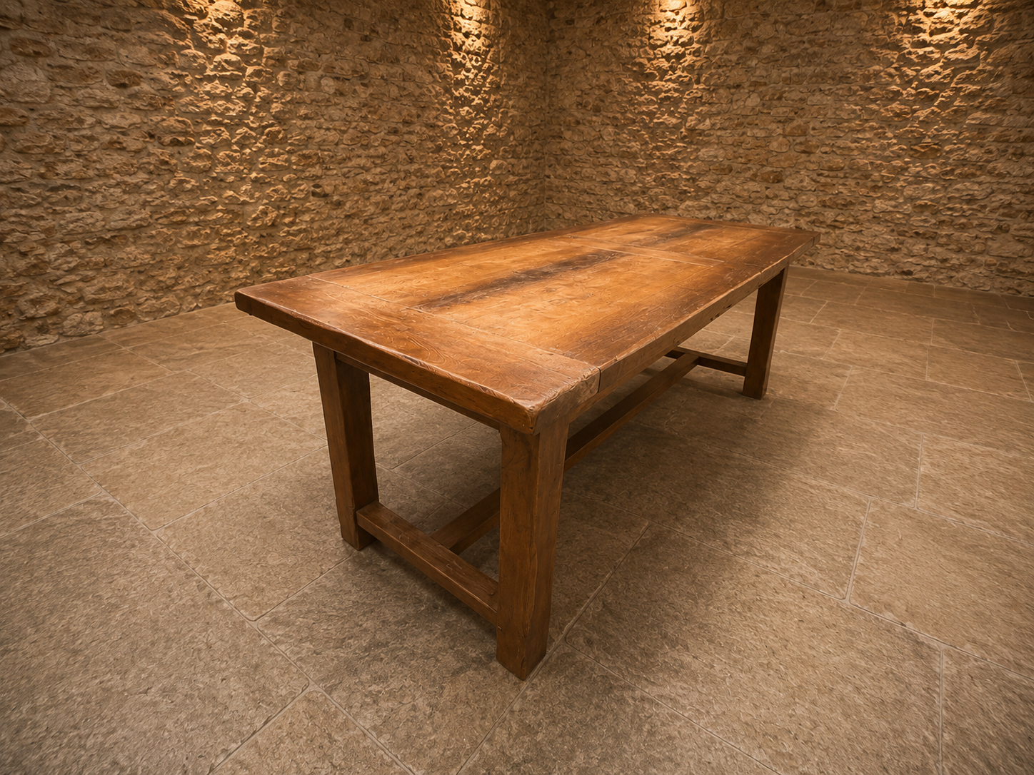 Antique Arts & Crafts Oak Refectory Dining Table – Large English Country House Table