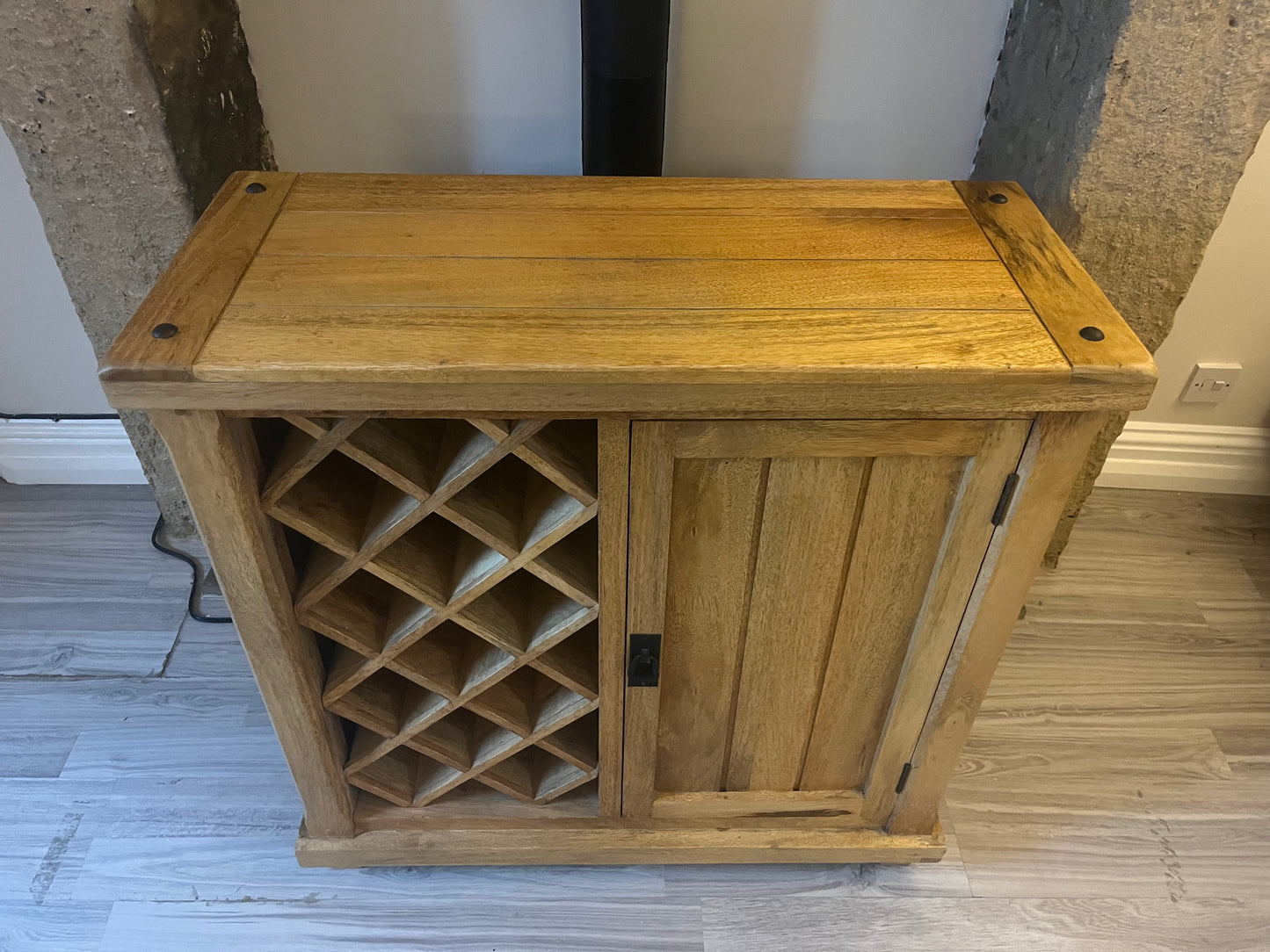 Solid Mango Wood Wine Cabinet / Sideboard